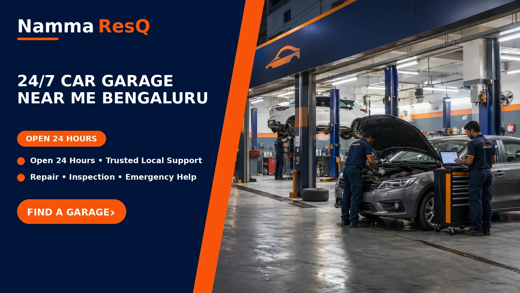 24 7 car garage near me bengaluru namma resq banner