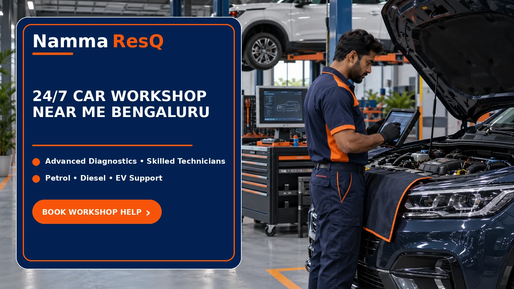 24 7 car workshop near me bengaluru namma resq banner