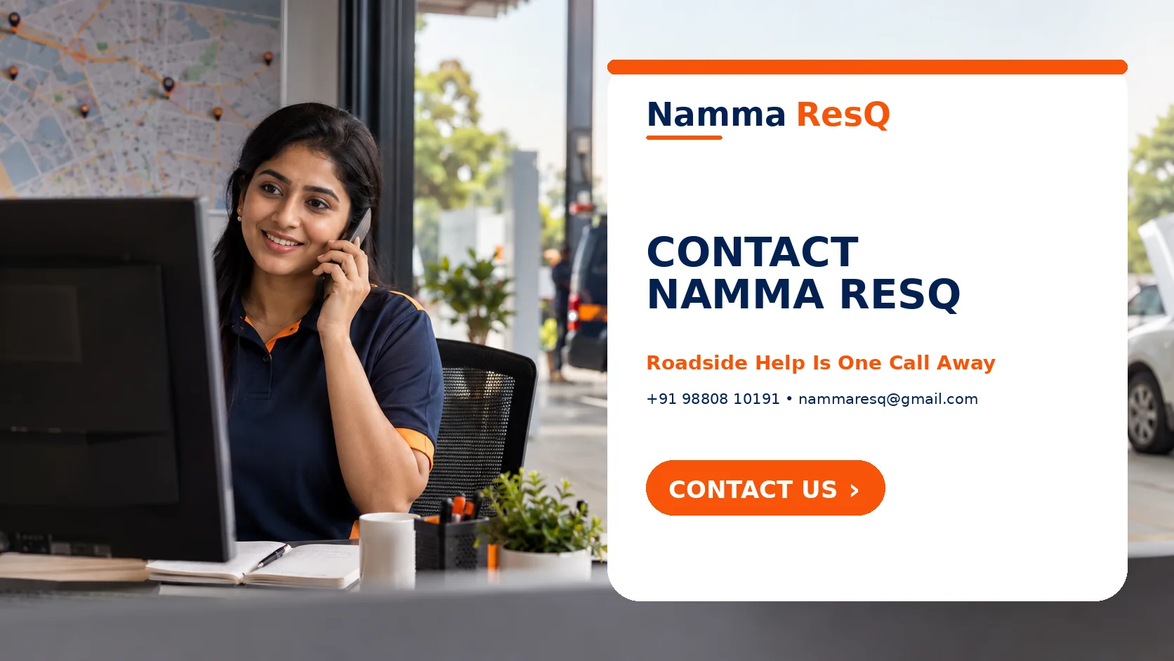 contact namma resq roadside assistance bengaluru banner