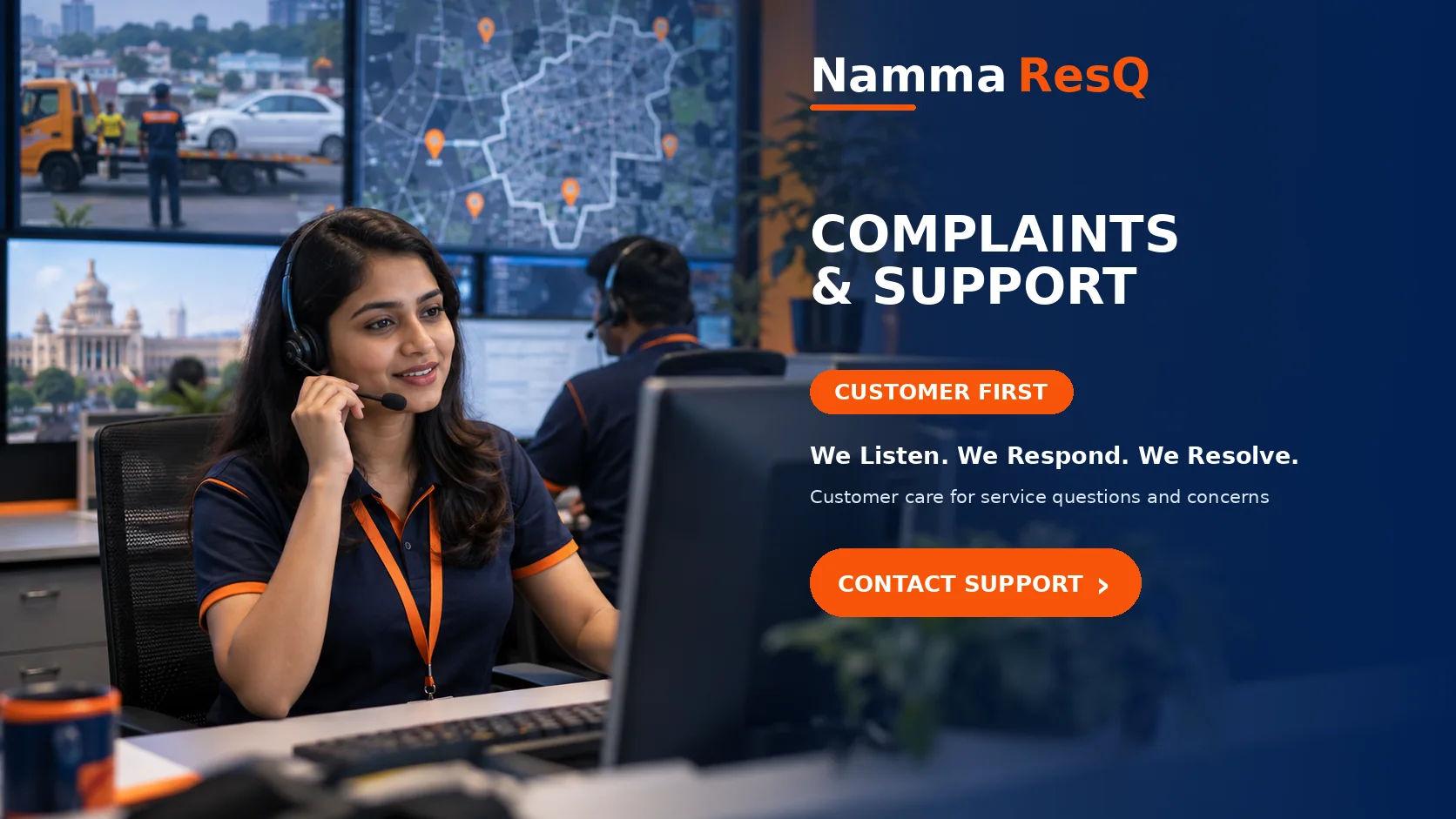 namma resq complaints support bengaluru banner