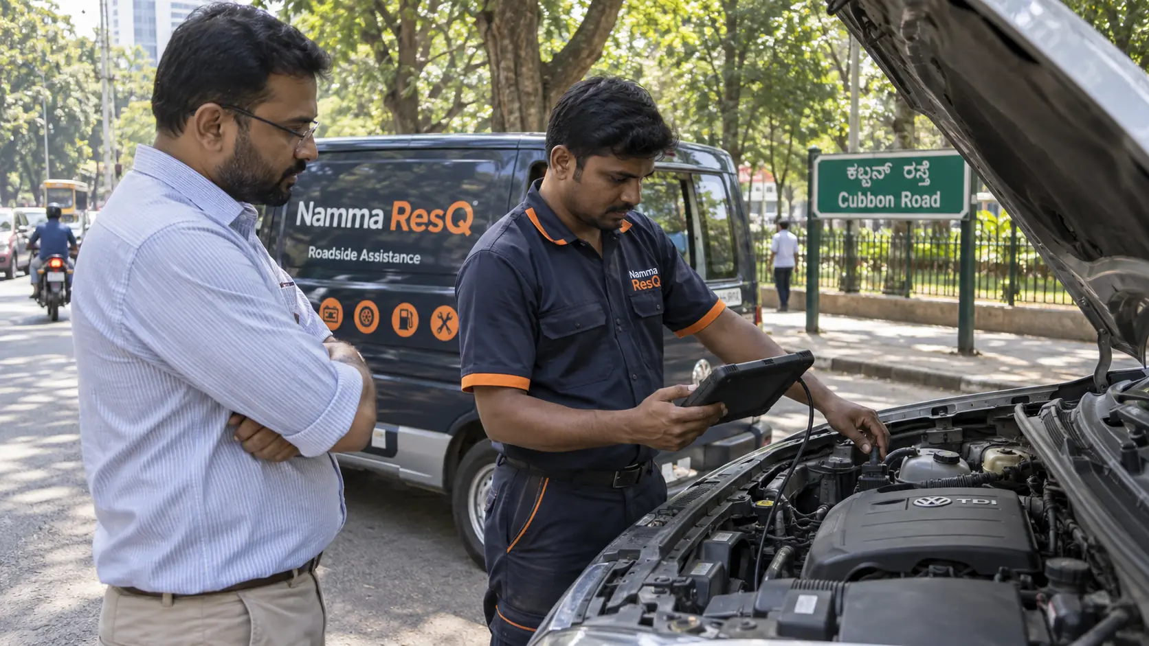 Namma ResQ full car diagnostic scanning assistance in Bangalore