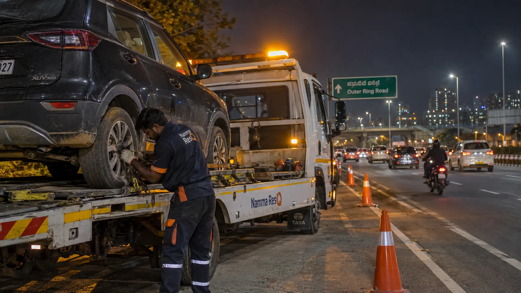 Night flatbed towing assistance in Bangalore