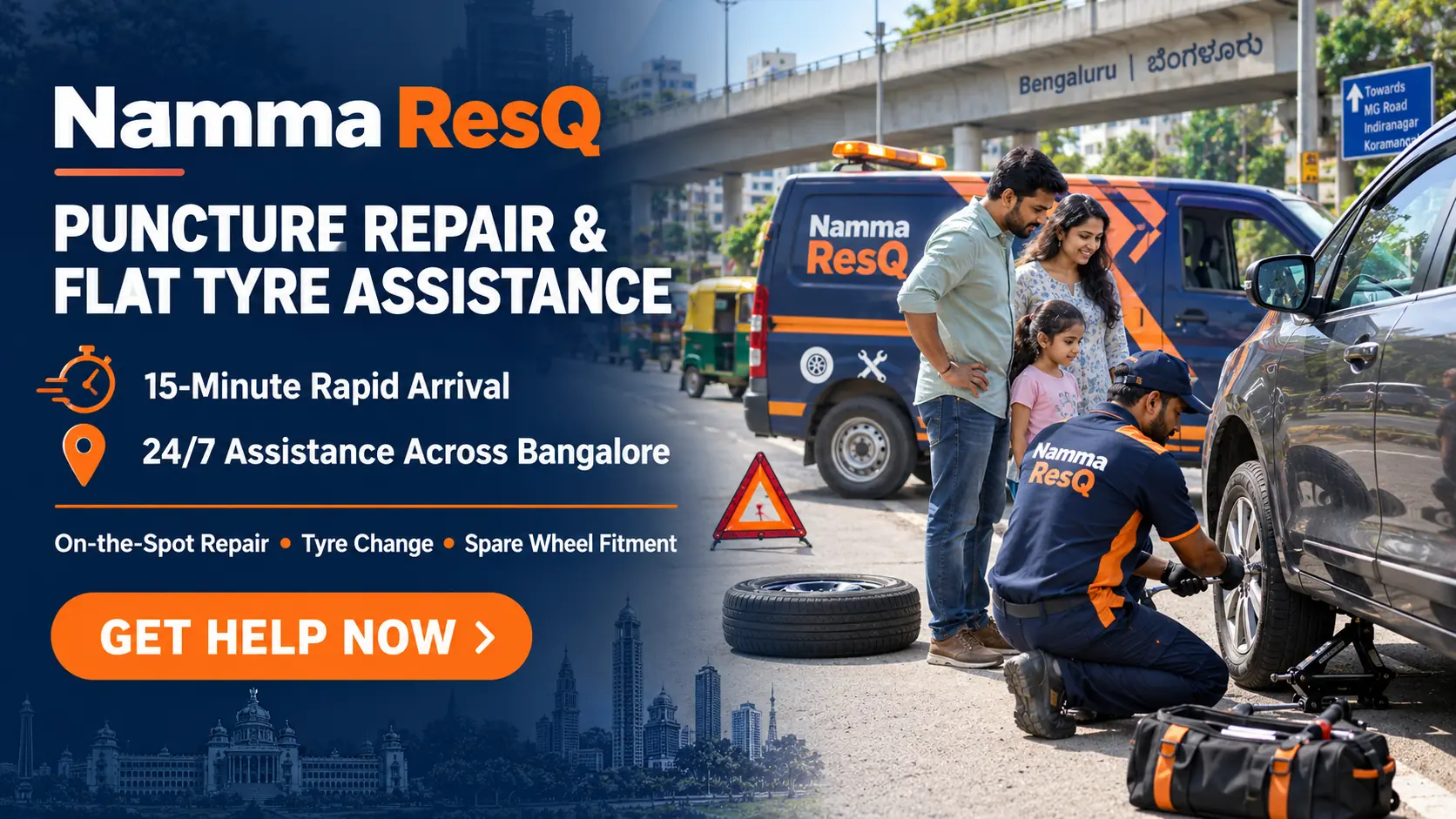 namma resq puncture repair flat tyre assistance bangalore 1